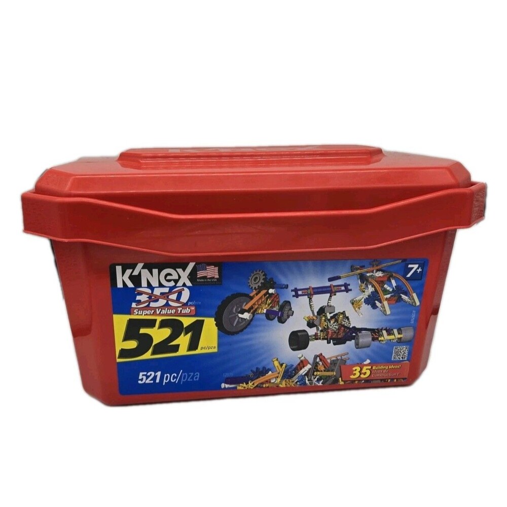 Vintage? K'NEX Super Value Tub Red EMPTY Tote Toy Box Storage Container With Lid
